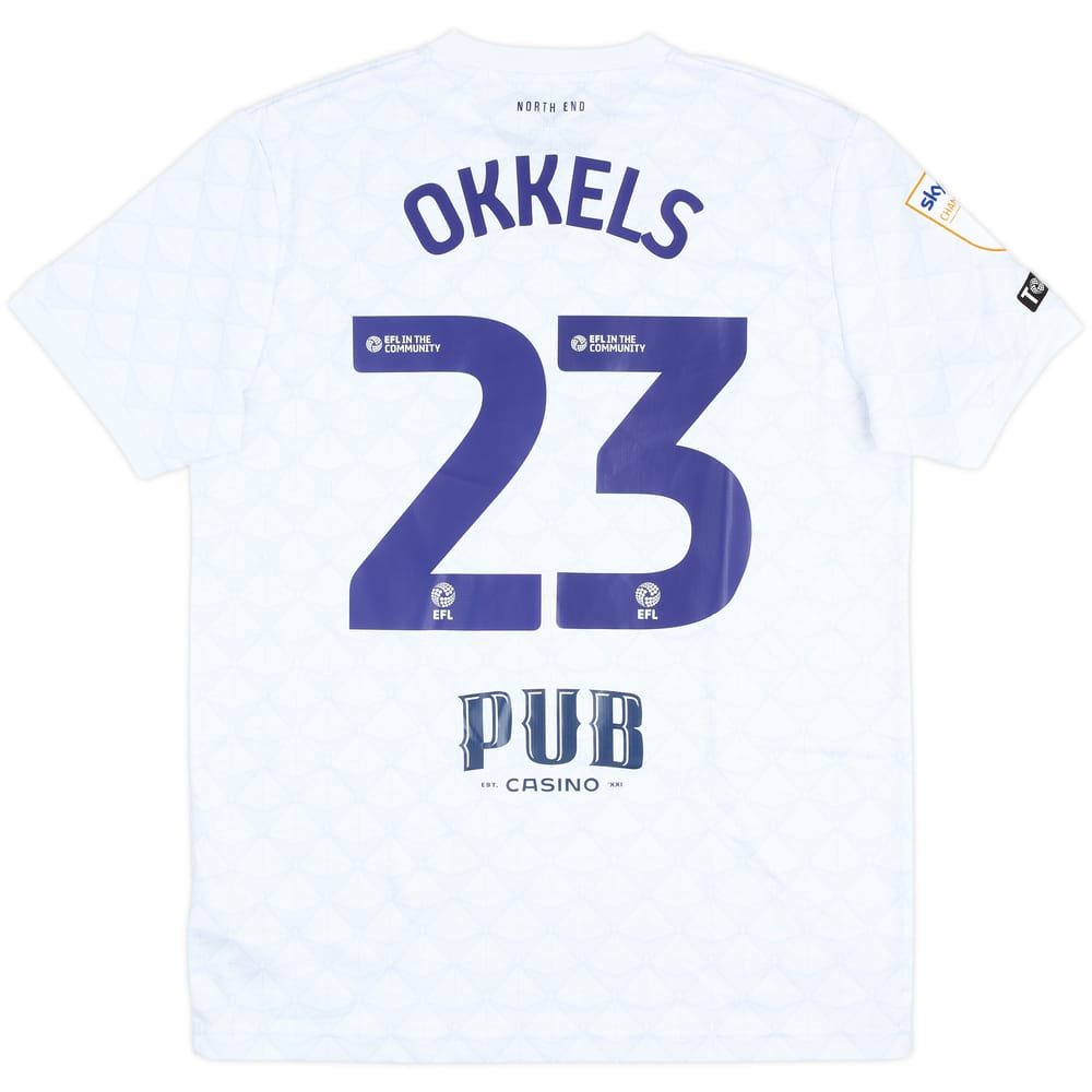 2025-26 Preston North End Match Issue Home Shirt Okkels #23