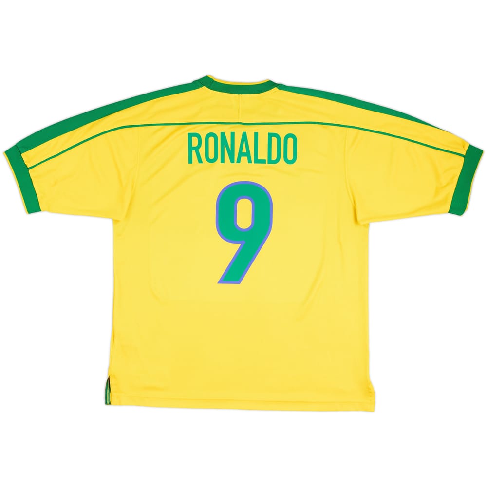 1998-00 Brasil Camiseta de local Ronaldo #9 - 8/10 - (L)