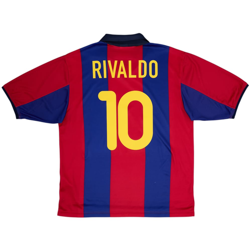 2000-01 Barcelona Basic Home Shirt Rivaldo #10 - 6/10 - (M)
