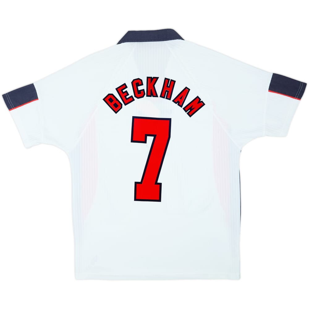 1997-99 England Home Shirt Beckham #7 - 6/10 - (L)