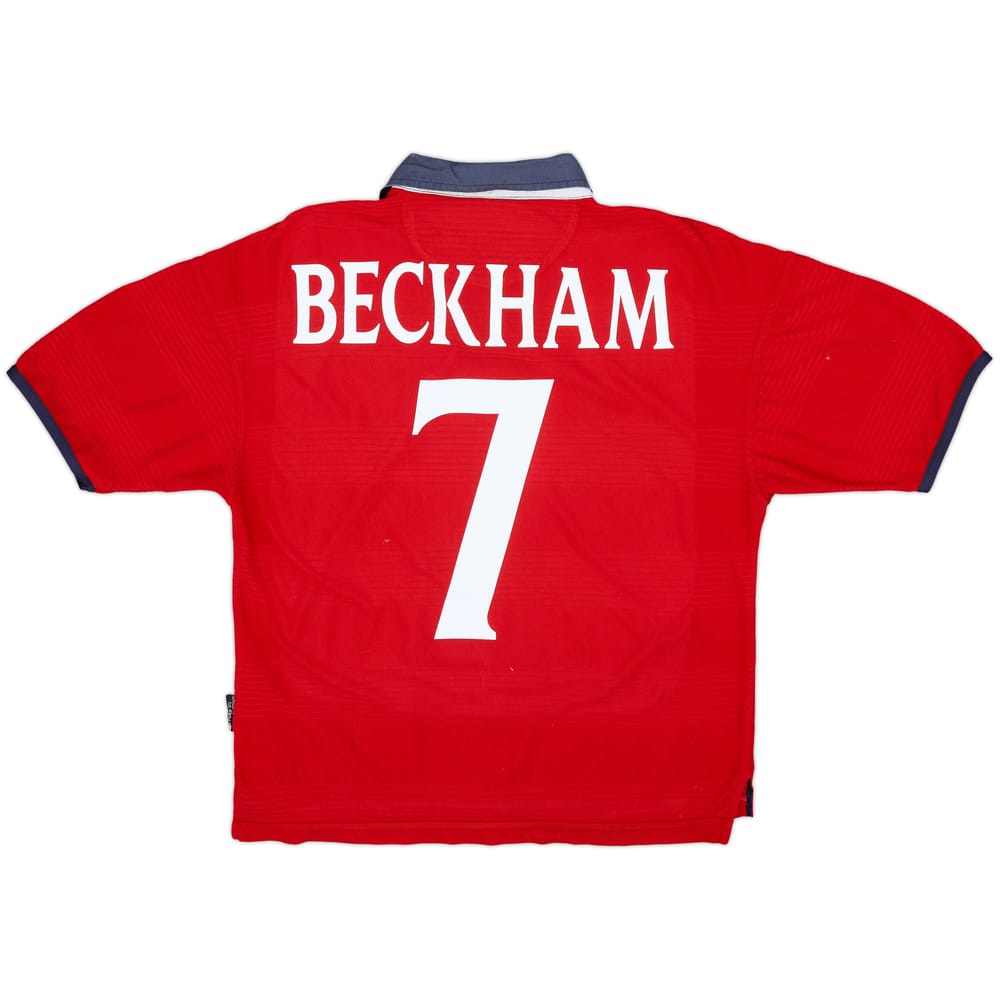 1999-01 England Away Shirt Beckham #7 - 7/10 - (Y)