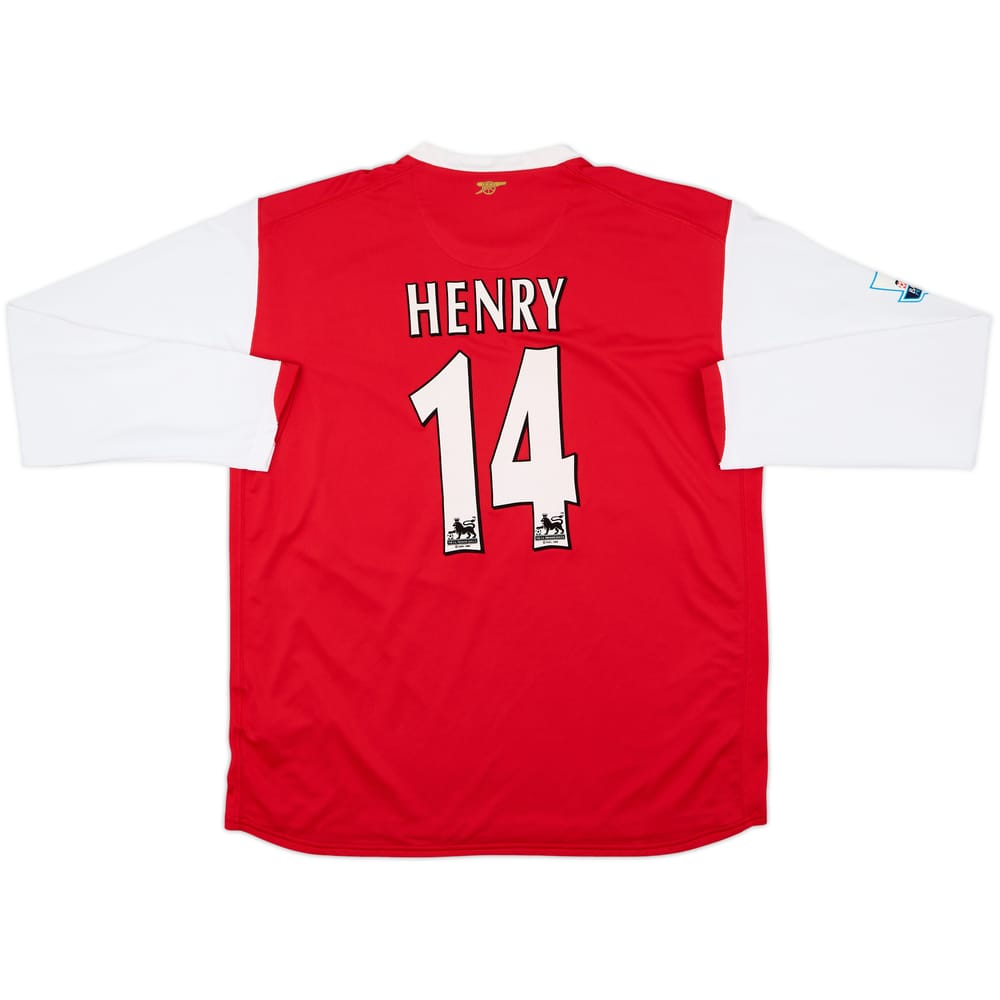 2006-08 Arsenal Home L/S Shirt Henry #14 - 7/10 - (XL)