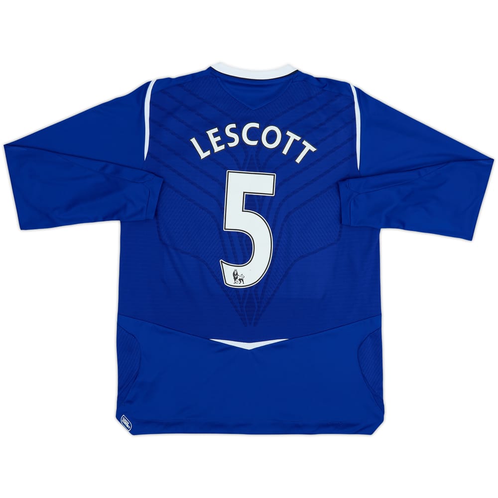 2008-09 Everton Home L/S Shirt Lescott #5 - 8/10 - (M)