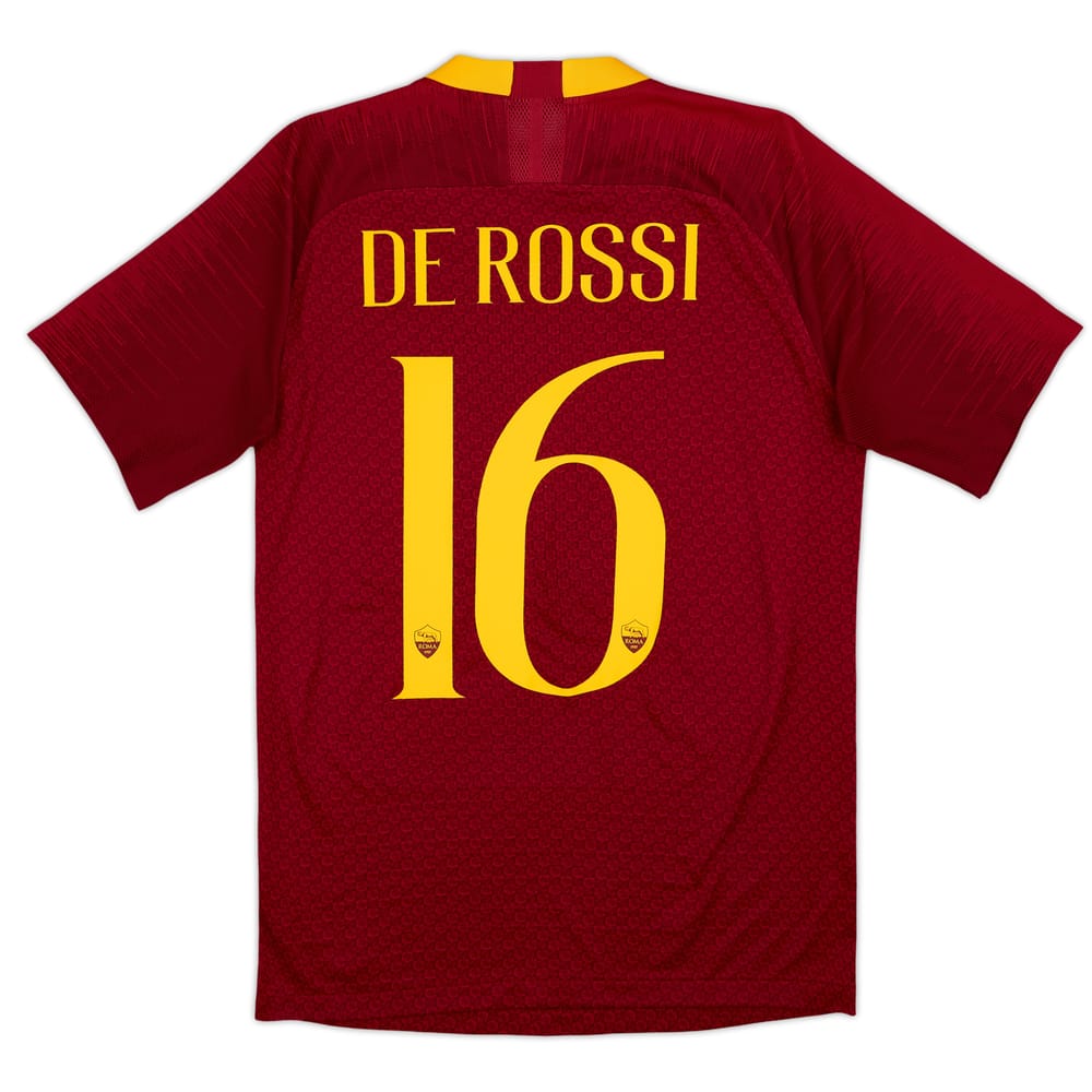2018-19 Roma Authentic Home Shirt De Rossi #16 - 9/10 - (S)