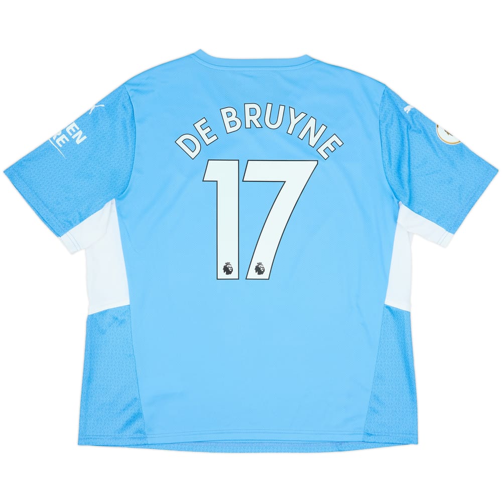 2021-22 Manchester City Home Shirt De Bruyne #17 - 9/10 - (XXL)