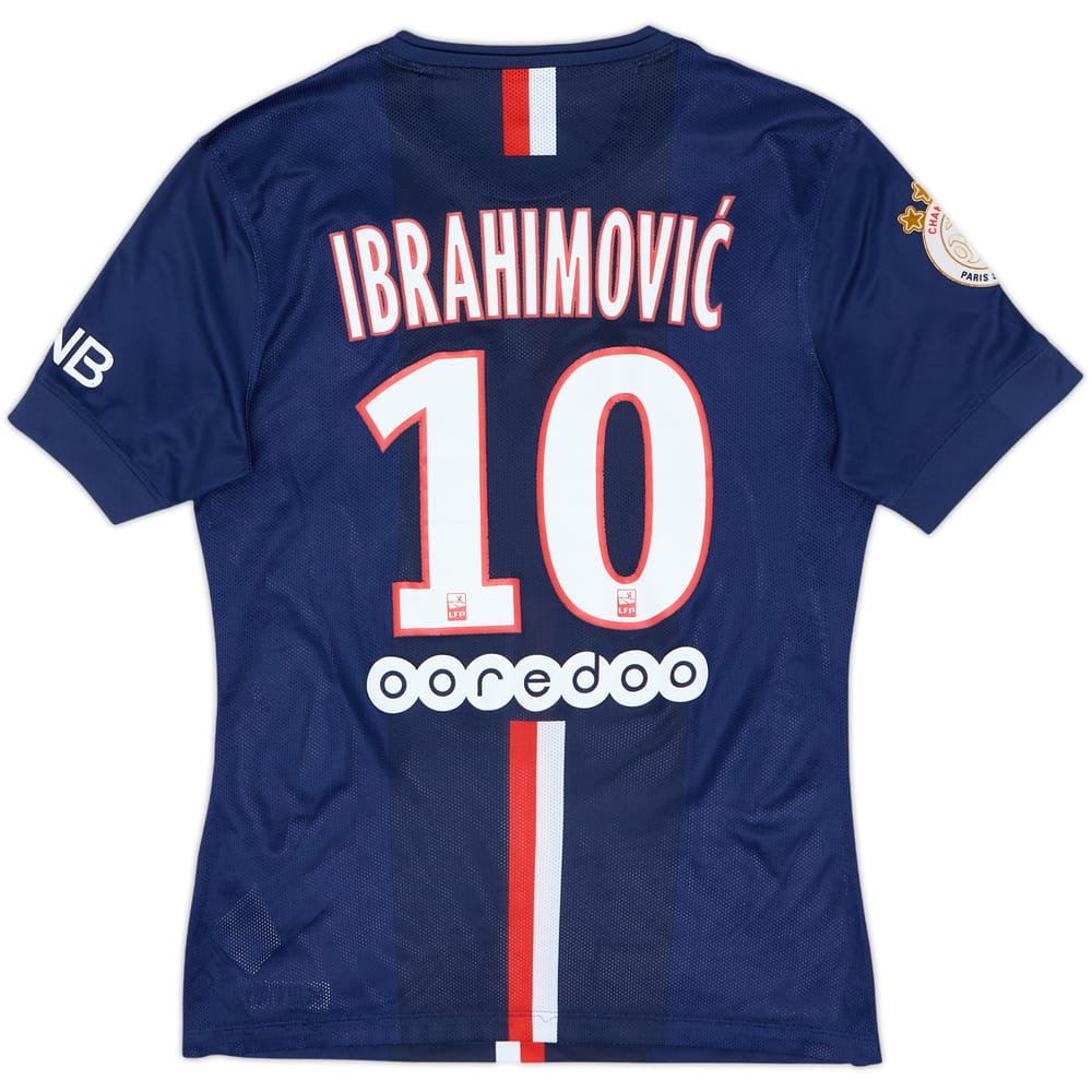 2014-15 Paris Saint-Germain Authentic Home Shirt Ibrahimovic #10 - 8/10 - (M)