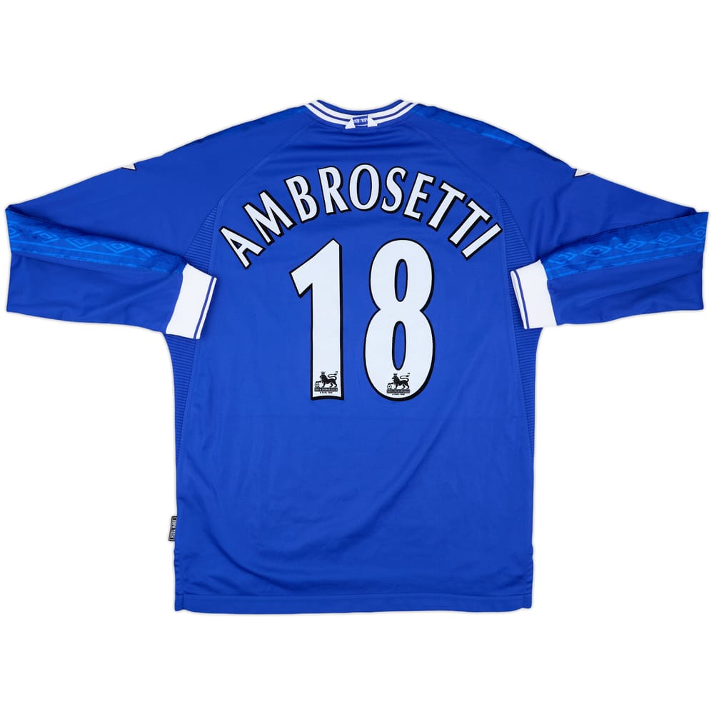 1999-00 Chelsea Match Issue Home L/S Shirt Ambrosetti #18