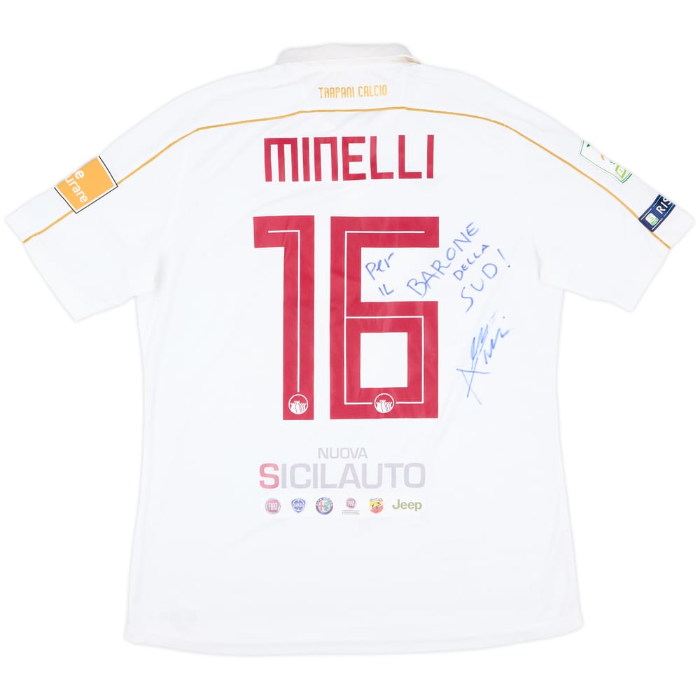 2019-20 Trapani Match Issue Signed Away Shirt Minelli #16