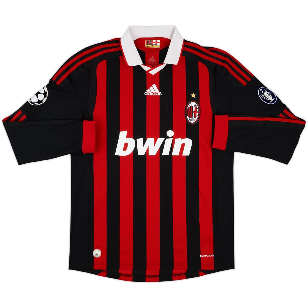 2009-10 AC Milan Home L/S Shirt #15 - 7/10 - (M)