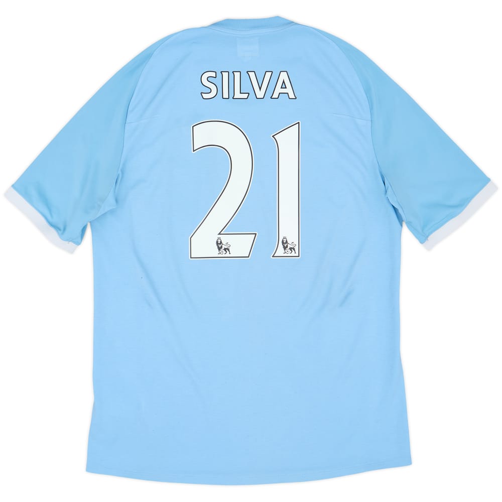 2010-11 Manchester City Home Shirt Silva #21 - 6/10 - (L)