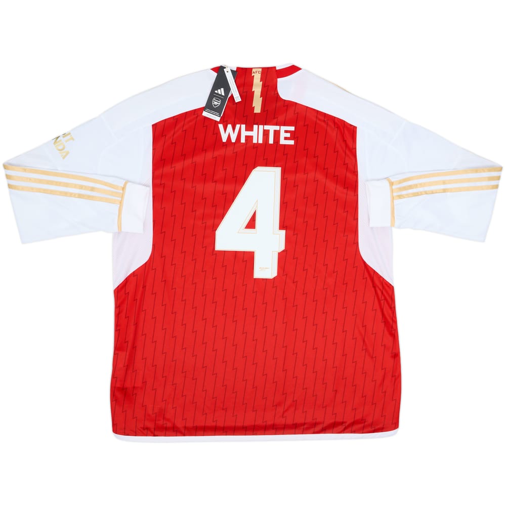 2023-24 Arsenal Home L/S Shirt White #4 (XXL)