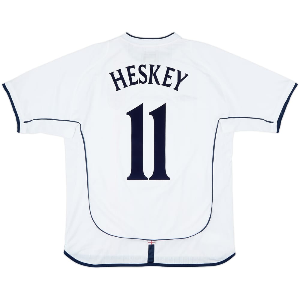 2001-03 England Home Shirt Heskey #11 - 8/10 - (L)