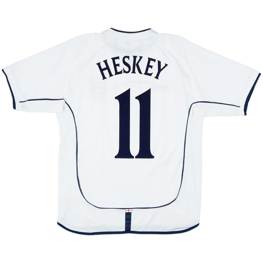 2001-03 England Home Shirt Heskey #11 - 8/10 - (L)