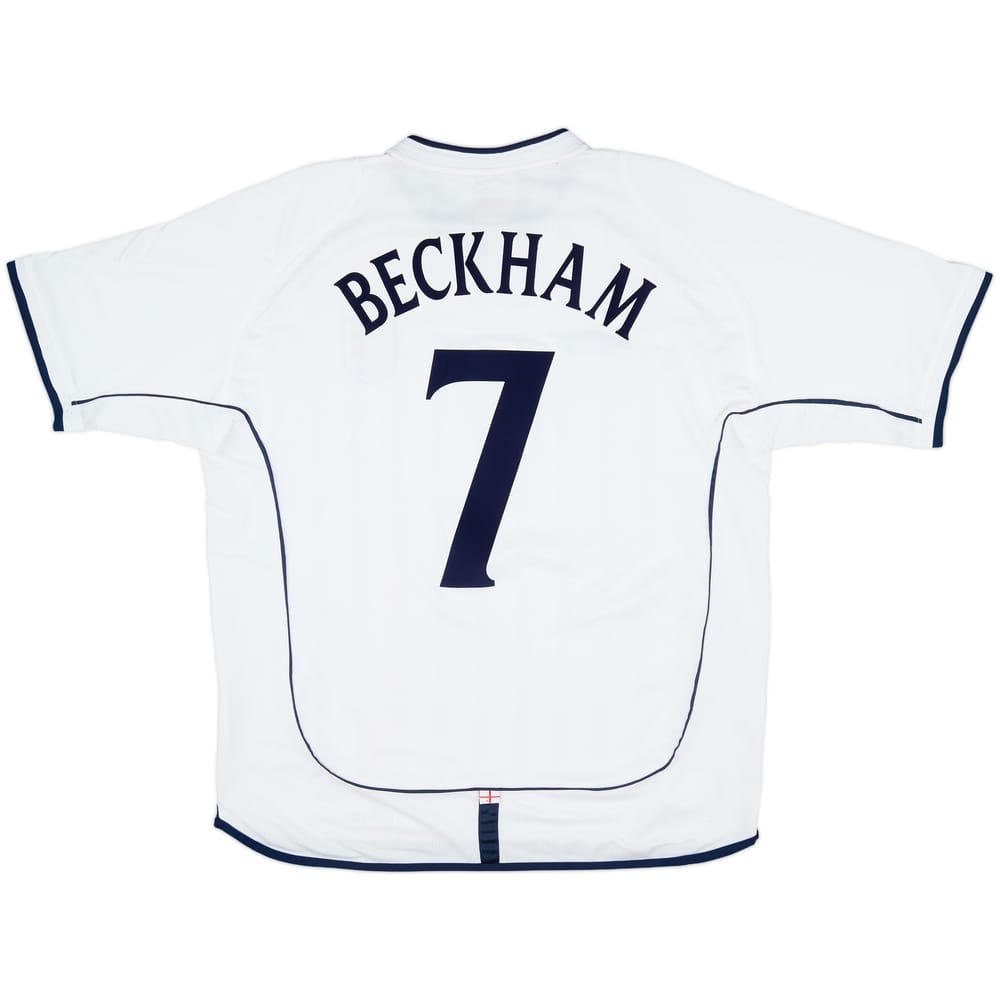 2001-03 England Home Shirt Beckham #7 - 6/10 - (XL)