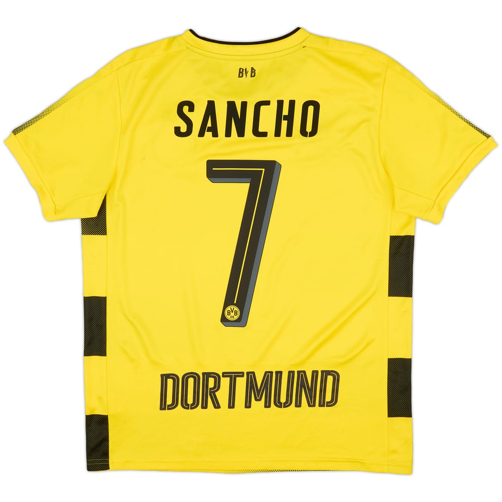 2017-18 Borussia Dortmund Home Shirt Sancho #7 - 8/10 - (XL.Boys)