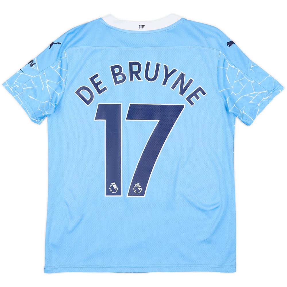 2020-21 Manchester City Home Shirt De Bruyne #17 - 8/10 - (L.Boys)