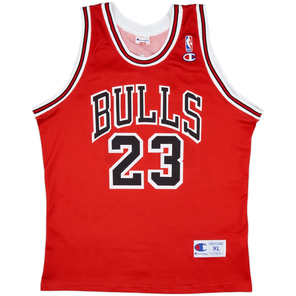 1991-98 Chicago Bulls Jordan #23 Champion Away Jersey - 9/10 - (XL)