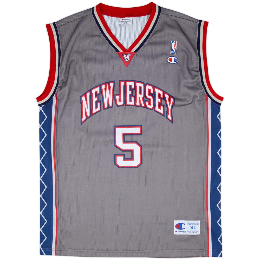 2001-05 New Jersey Nets Kidd #5 Champion Alternate Jersey - 9/10 - (XL)