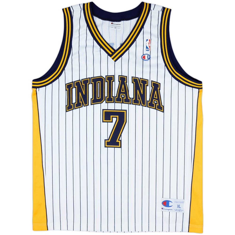 2000-05 Indiana Pacers O'Neal #7 Champion Home Jersey - 9/10 - (XL)