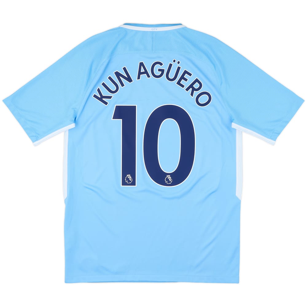 2017-18 Manchester City Home Shirt Kun Aguero #10 - 8/10 - (M)