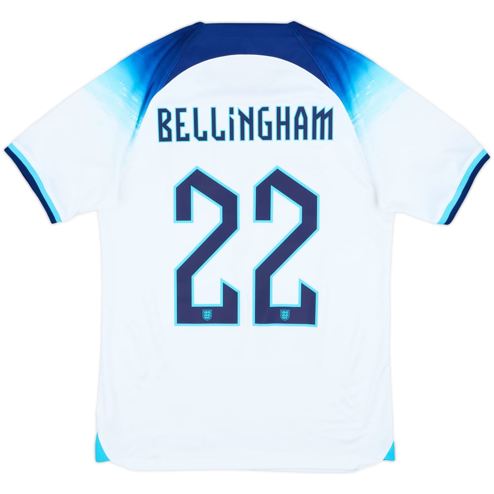 2022-23 England Home Shirt Bellingham #22 - 8/10 - (S)