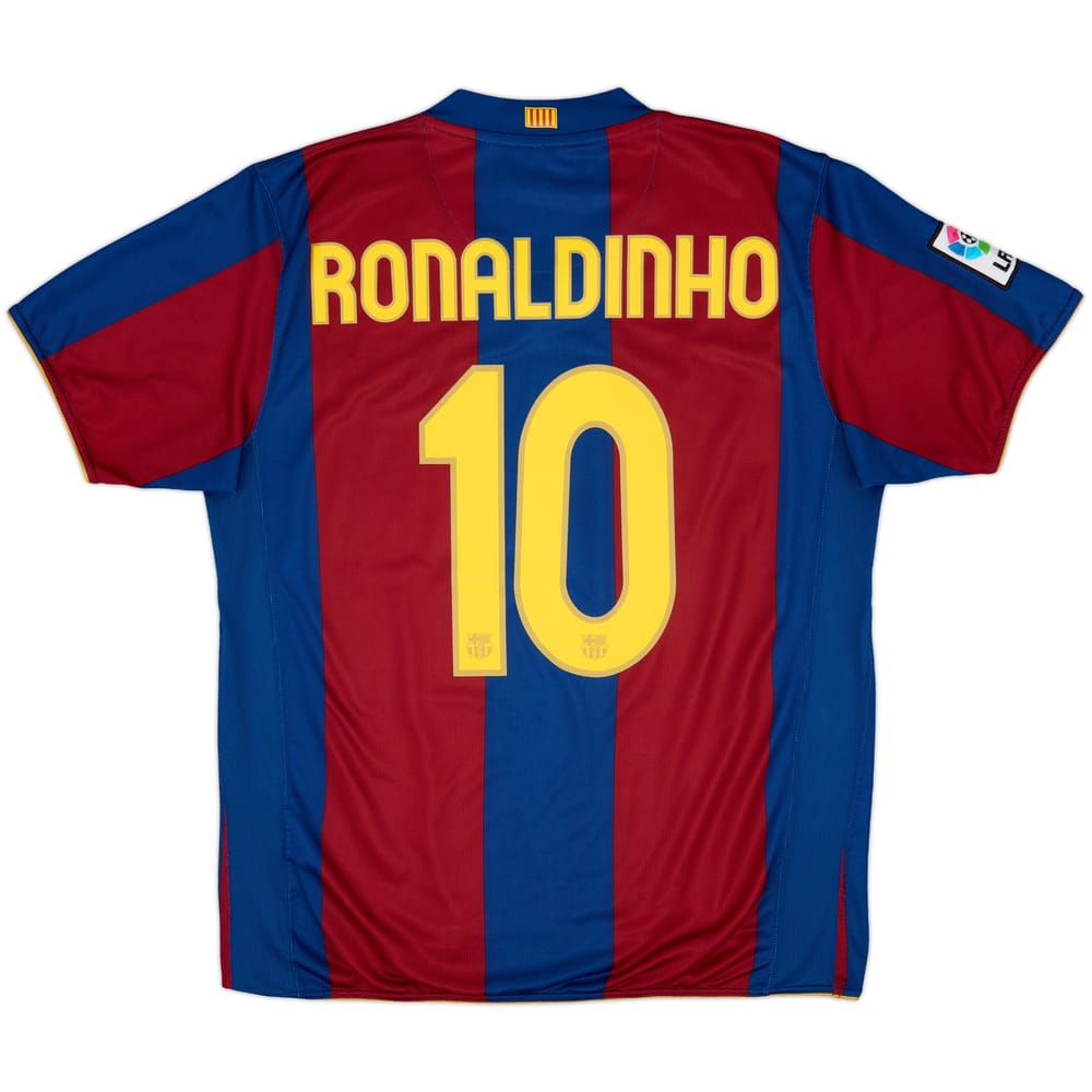 2007-08 Barcelona Home Shirt Ronaldinho #10 - 7/10 - (L)