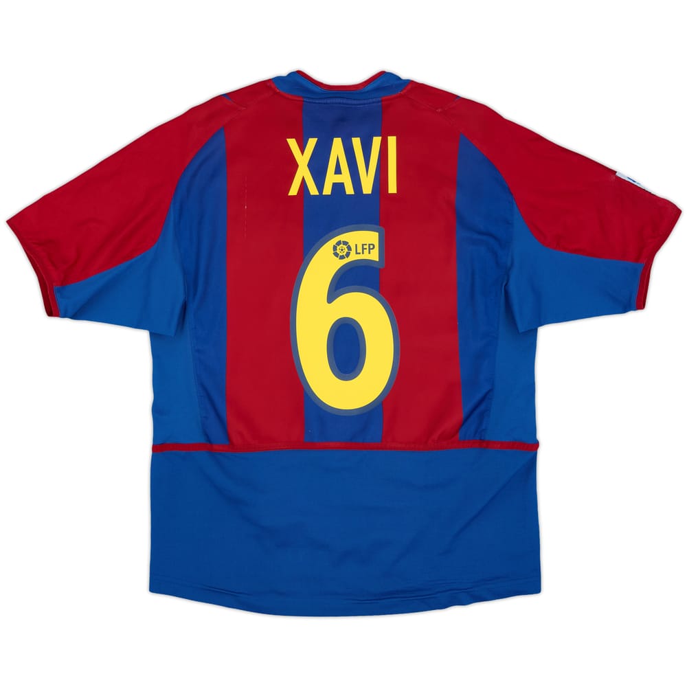 2002-03 Barcelona Home Shirt Xavi #6 - 7/10 - (S)