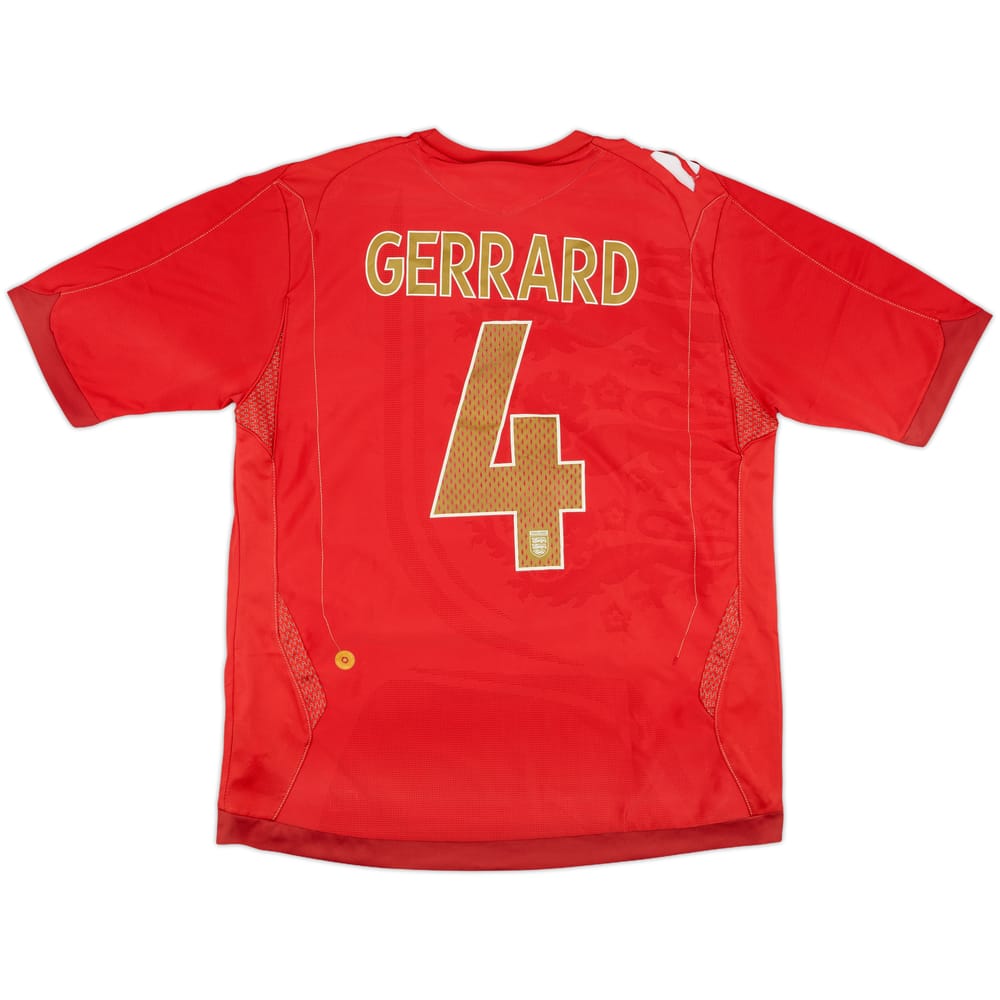 2006-08 England Away Shirt Gerrard #4 - 4/10 - (L)