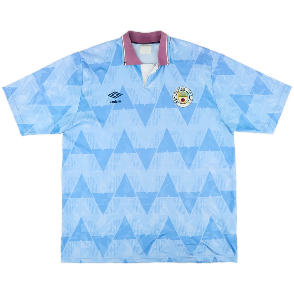 1989-91 Manchester City Home Shirt - 5/10 - (L)