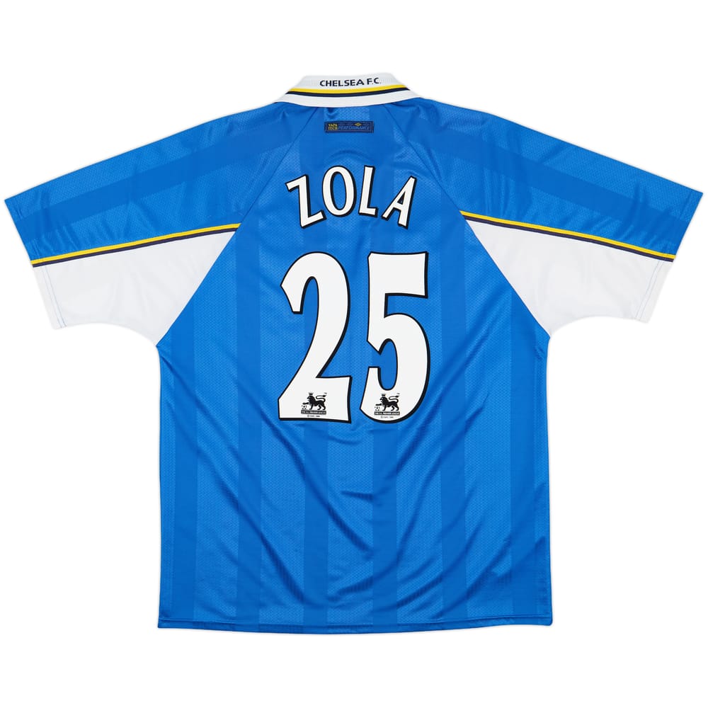 1997-99 Chelsea Home Shirt Zola #25 - 8/10 - (XL)