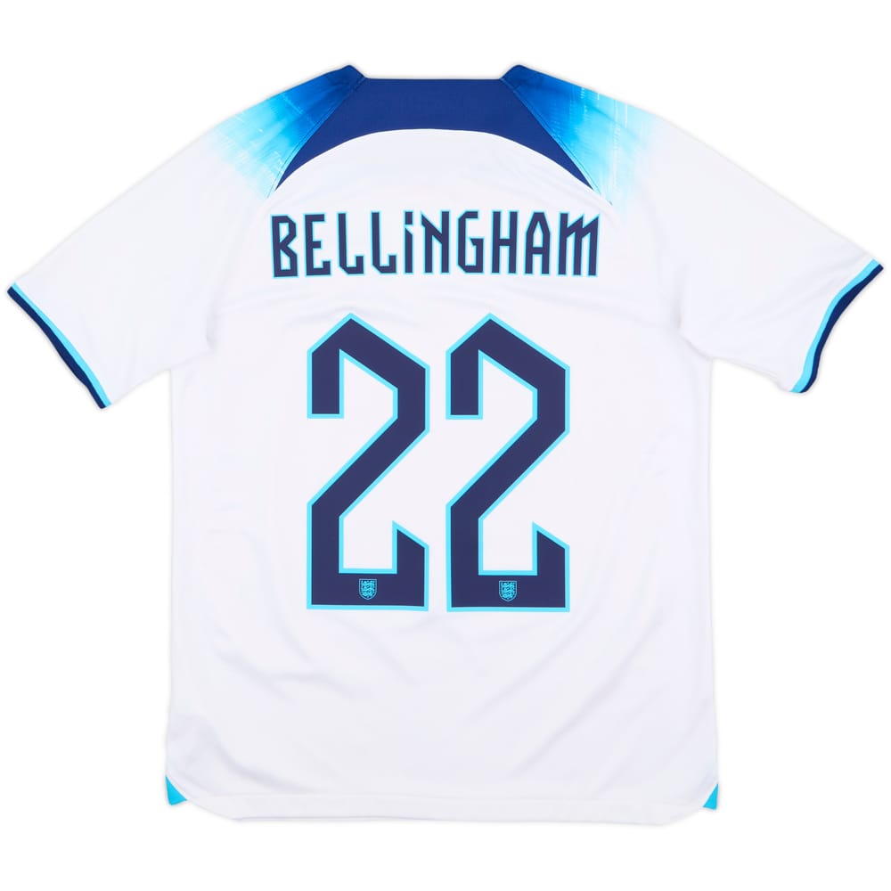 2022-23 England Home Shirt Bellingham #22 - 8/10 - (XL.Boys)