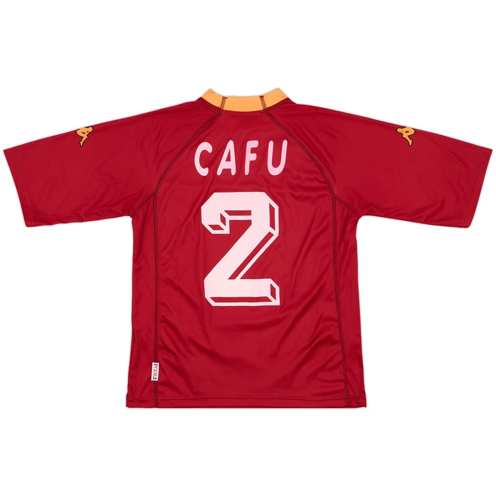2000-01 Roma Basic Home Shirt Cafu #2 - 7/10 - (XL.Boys)
