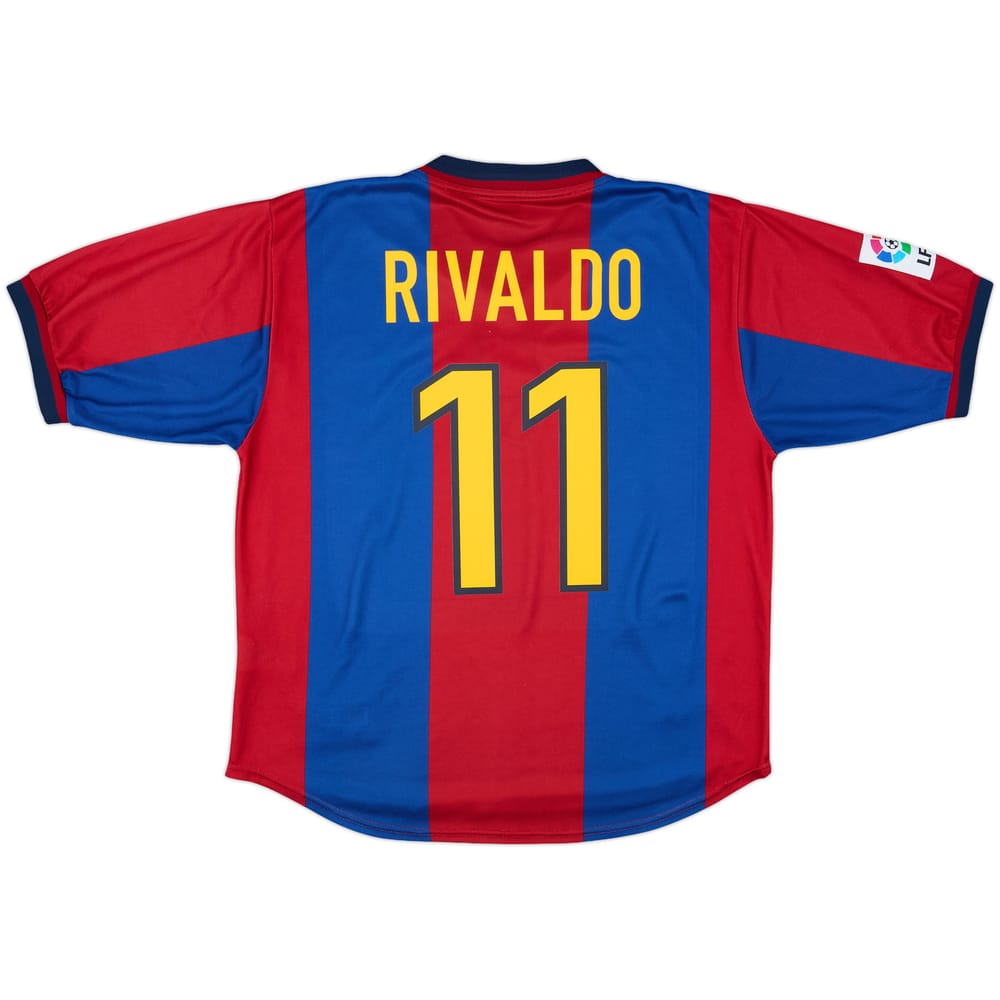 1998-00 Barcelona Home Shirt Rivaldo #11 - 8/10 - (L)