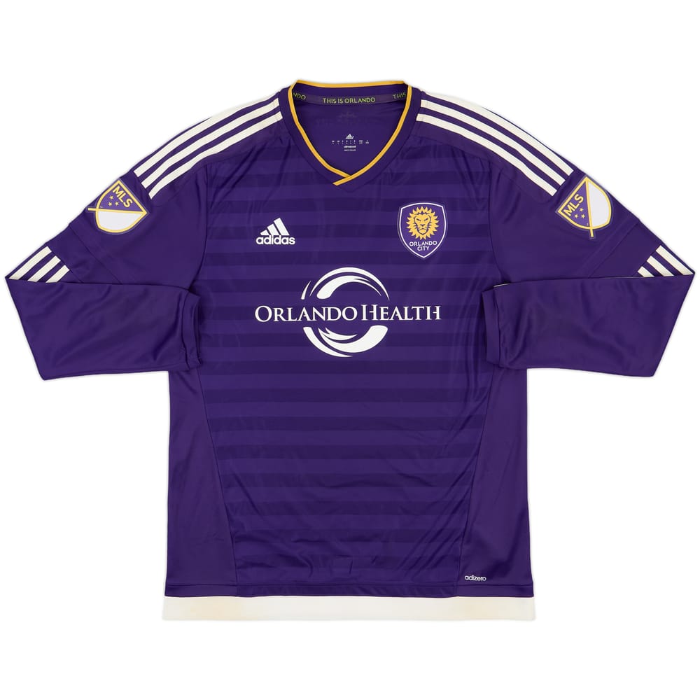 2014 Orlando City Authentic Home L/S Shirt - 8/10 - (L)