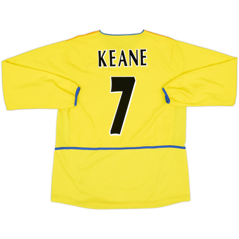 2002-03 Leeds United Camiseta de Manga Larga de Visitante Keane #7 - 8/10 - (L)