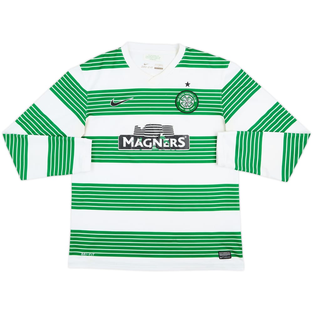 2013-15 Celtic Home L/S Shirt - 4/10 - (M)