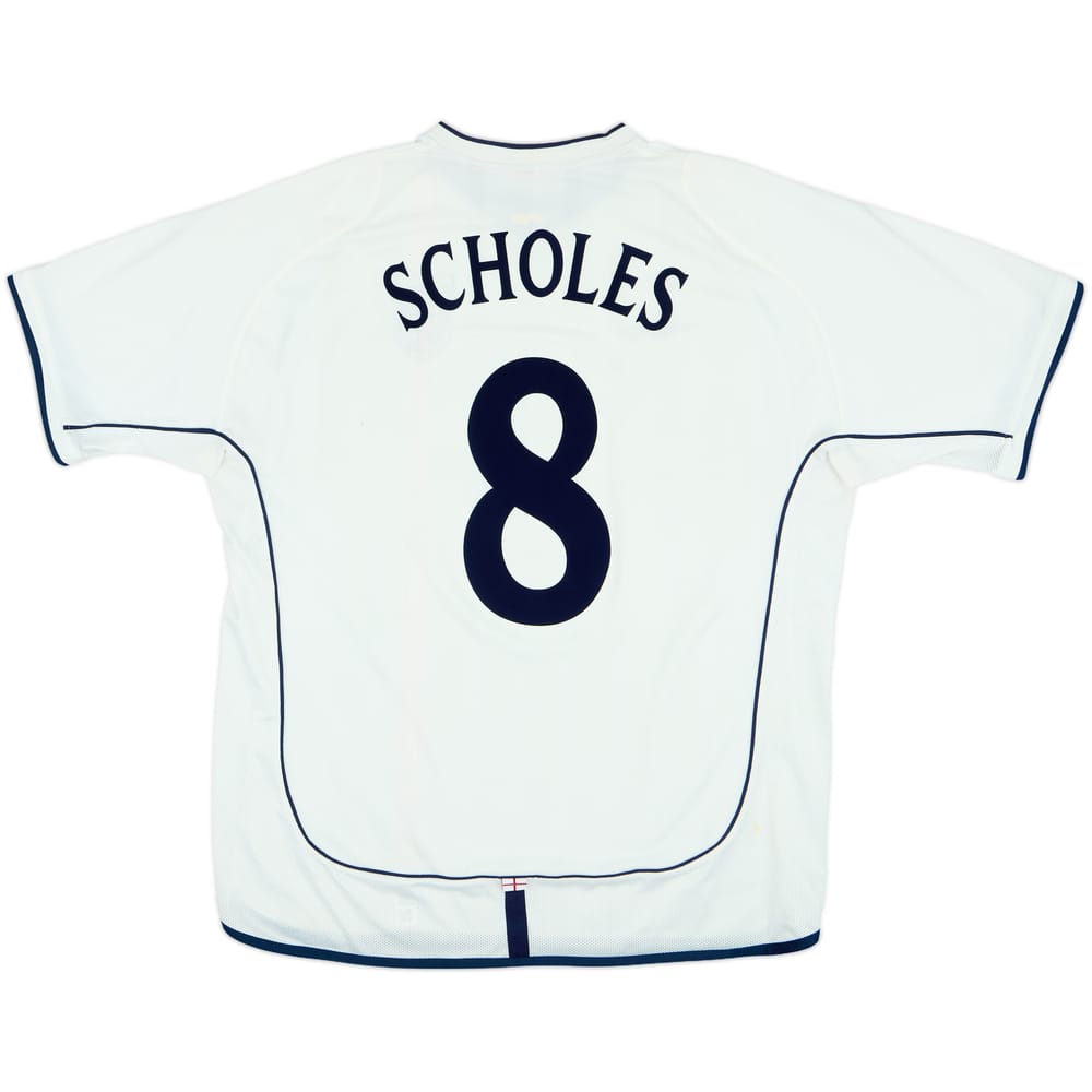 2001-03 England Home Shirt Scholes #8 - 6/10 - (XL)