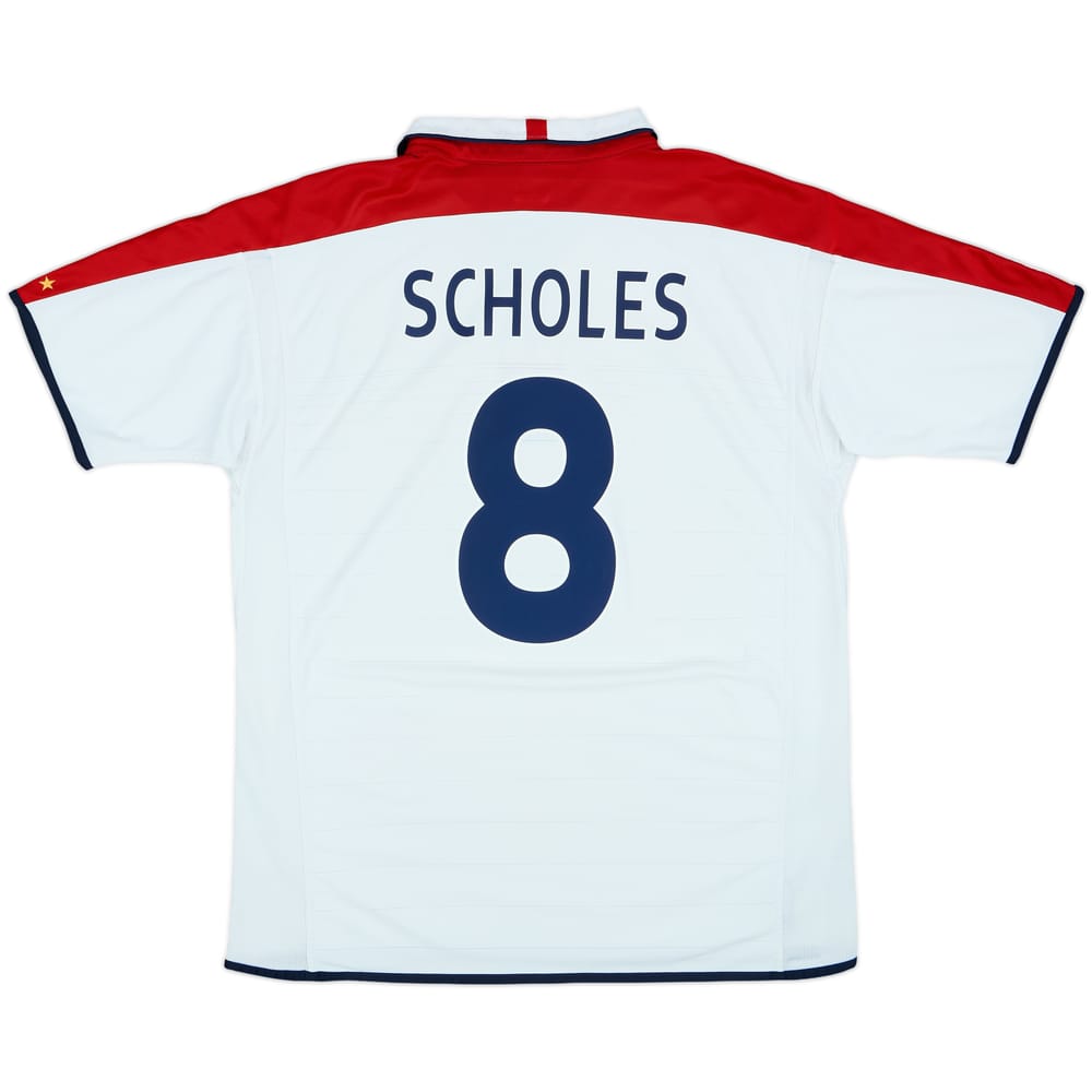 2003-05 England Home Shirt Scholes #8 - 6/10 - (XL)