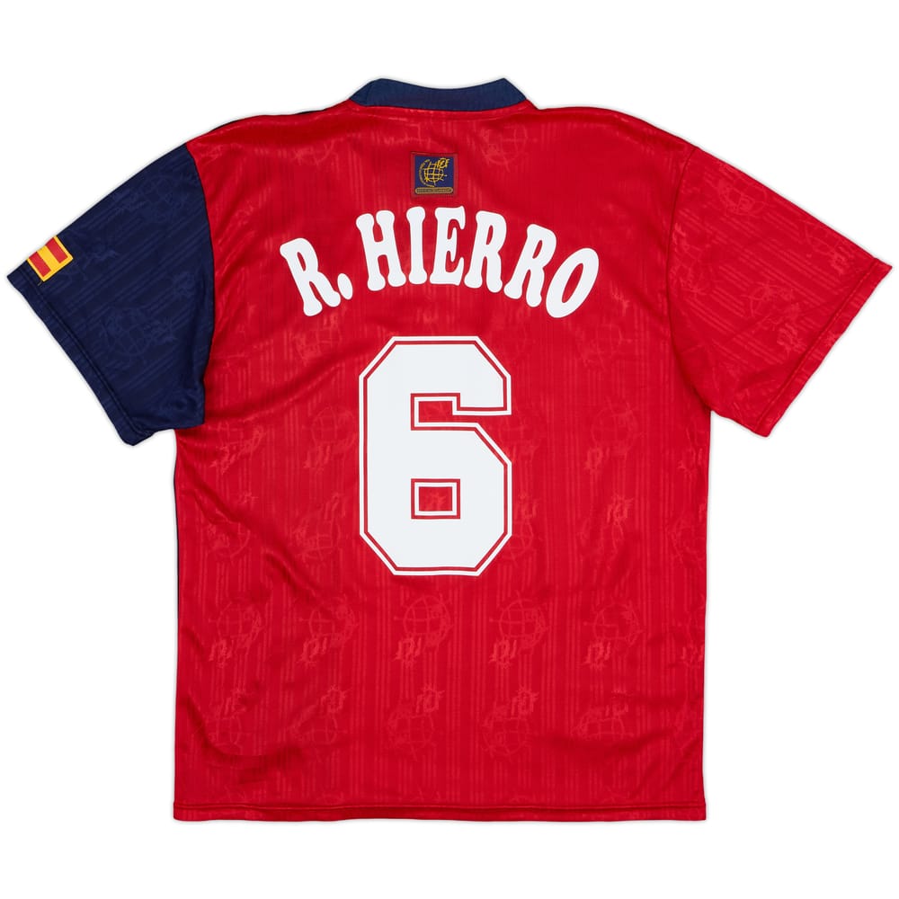 1996-98 Spain Home Shirt R.Hierro #6 - 8/10 - (M)