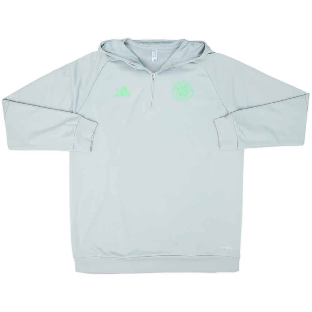 2023-24 Celtic adidas 1/4 Zip Hooded Sweat Top - 9/10 - (XL)