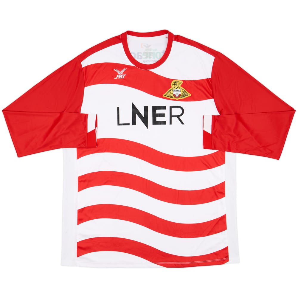 2018-19 Doncaster Rovers Home L/S Shirt - 8/10 - (3XL)