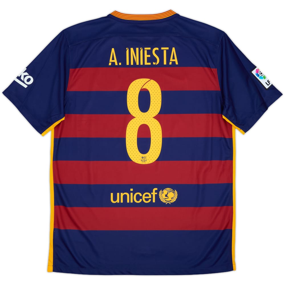 2015-16 Barcelona Home Shirt A.Iniesta #8 (L)