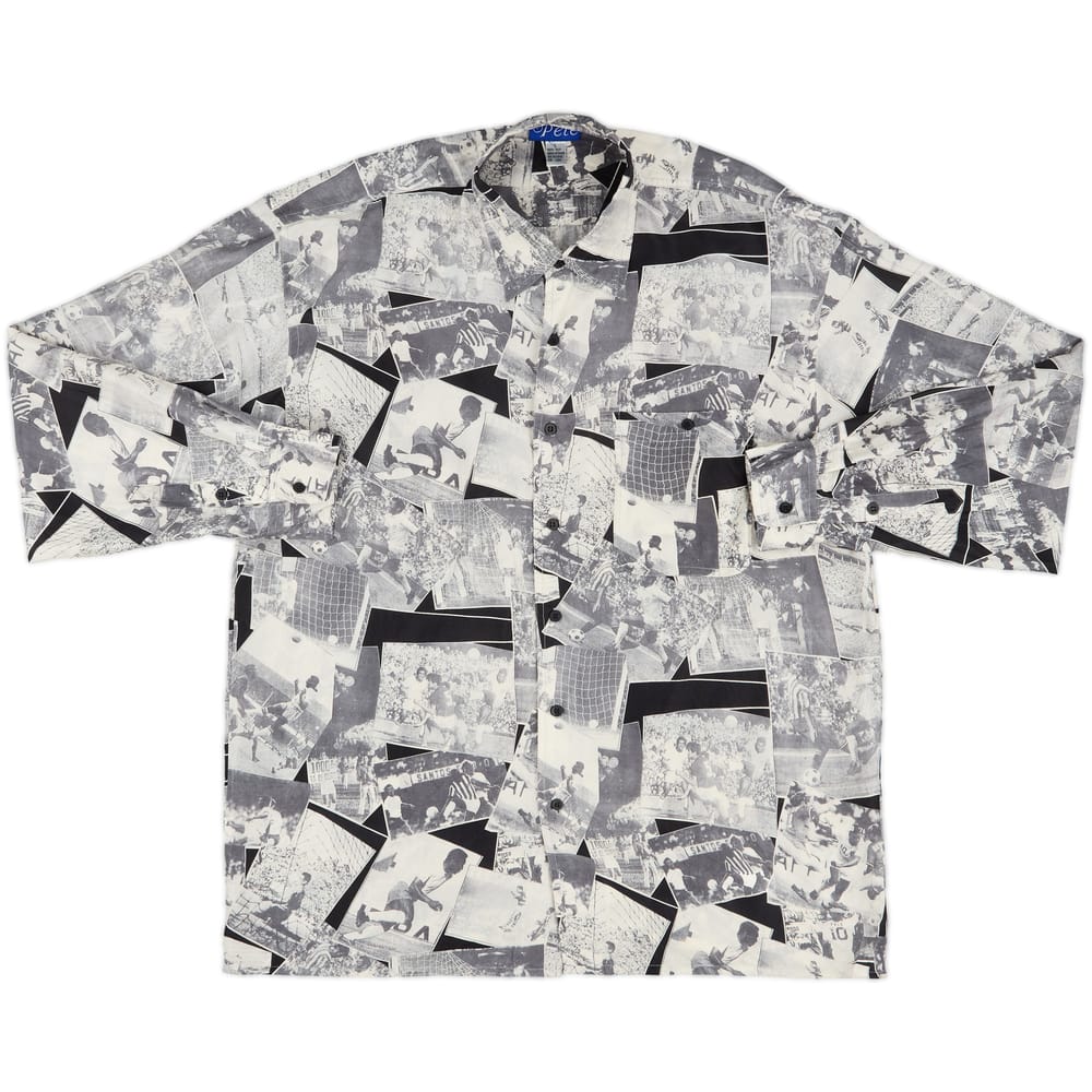1990s Pele Silk Button-up Graphic Shirt - 10/10 - (L)