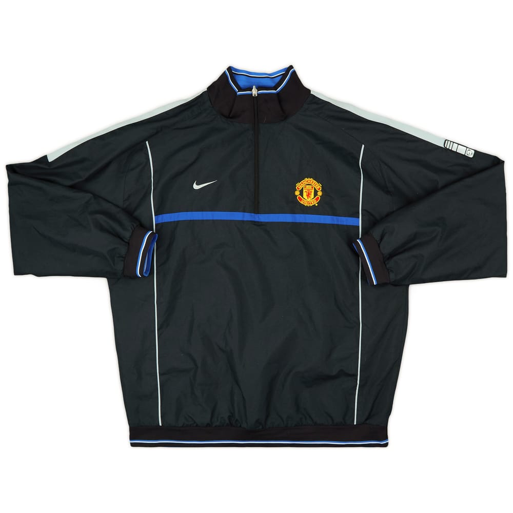 2002-03 Manchester United Nike Reversible 1/4 Zip Drill Top - 9/10 - (XXL)