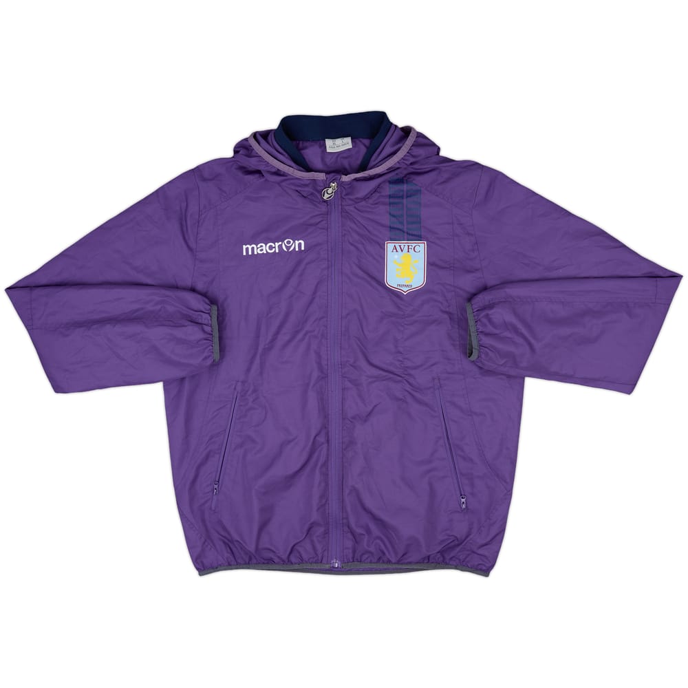 2012-13 Aston Villa Macron Hooded Track Jacket - 8/10 - (L)