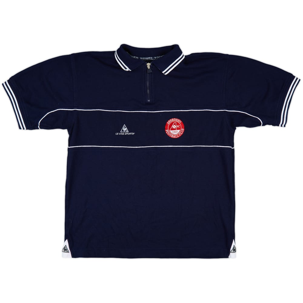 2001-02 Aberdeen Le Coq Sportif 1/4 Zip Polo Shirt - 9/10 - (M)