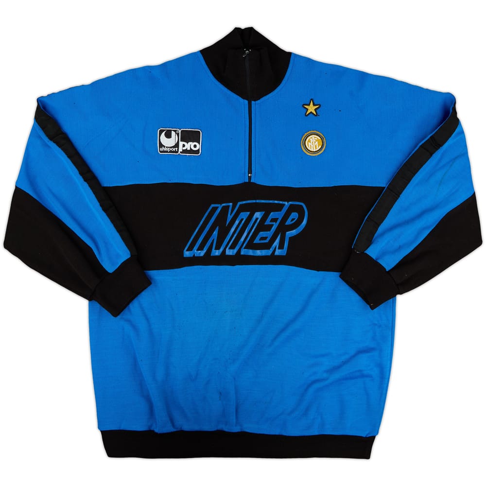 1990-91 Inter Milan Uhlsport 1/4 Zip Sweat Top - 4/10 - (M)
