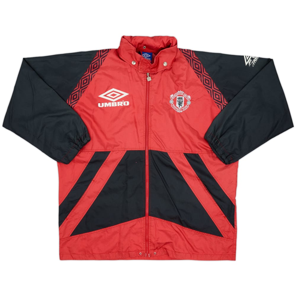 1996-97 Manchester United Umbro Hooded Track Jacket - 8/10 - (L)