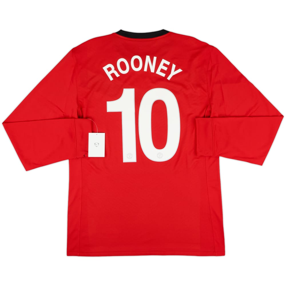 2009-10 Manchester United Player Issue Home L/S Shirt Rooney #10 (XL)