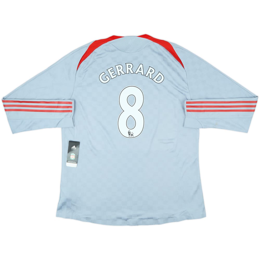 2008-09 Liverpool Player Issue Away L/S Shirt Gerrard #8 (XXL)